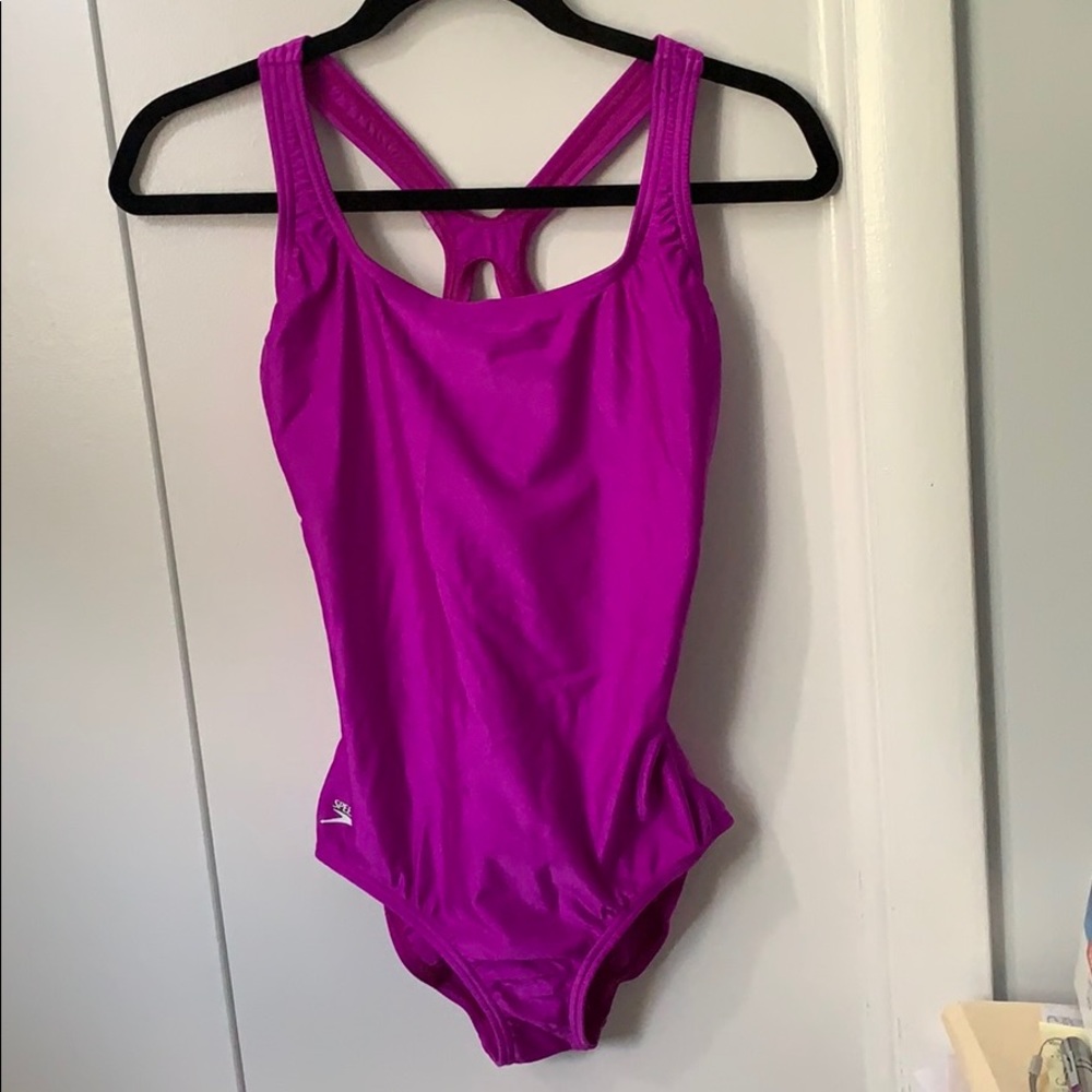 Purple one piece swimsuit